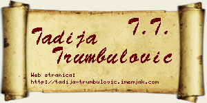 Tadija Trumbulović vizit kartica